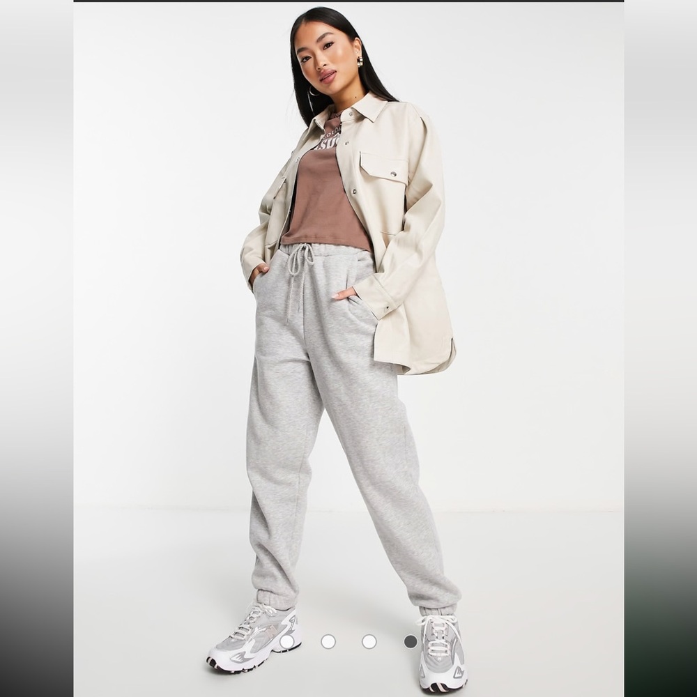 NEW ASOS Urban Bliss Vegan Leather Cream Oversized Button Up Shacket, Size 8 - Picture 4 of 12